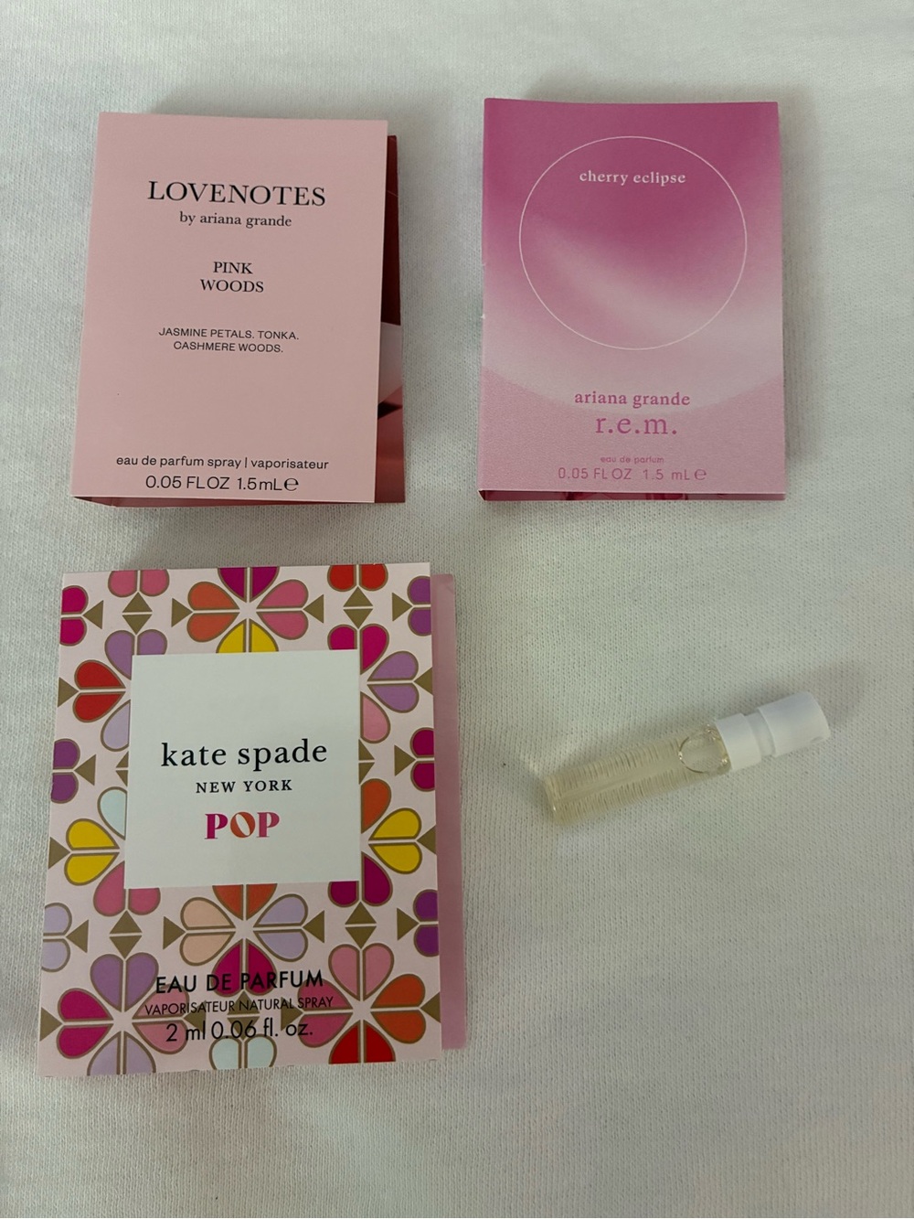 NIP 4 Pk Kate Spade & Ariana Grande Fragrance Samples
